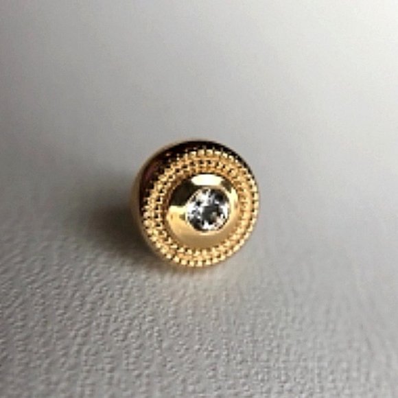 Alchemy Adornment solid gold Round Milgrain Threadless end - Picture 5 of 5